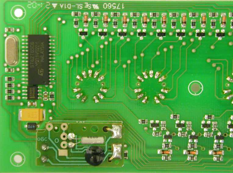 closeup of MCU and daughterboard